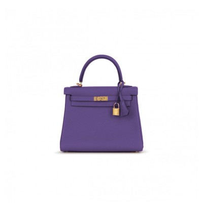 HERMÈS KELLY TOUCH 25 ANEMONE PURPLE TOGO (25*17*7cm)